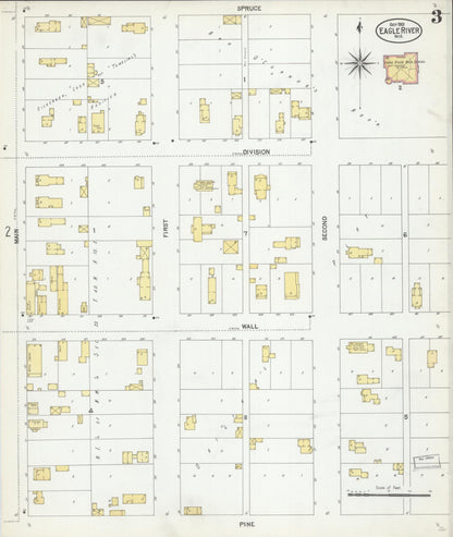 Sanborn Fire Insurance Map from Eagle River, Vilas County, Wisconsin (1901), Sheet #0003 - Historic Sanborn Fire Insurance Map Print, vintage old map wall art, antique decor, genealogy gift, Wisconsin Wisconsin map