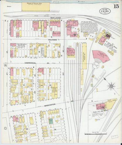 Sanborn Fire Insurance Map from Cairo, Alexander County, Illinois (1901), Sheet #0015 - Complete Map Set gallery image, historic Sanborn map, vintage wall art, Illinois Illinois