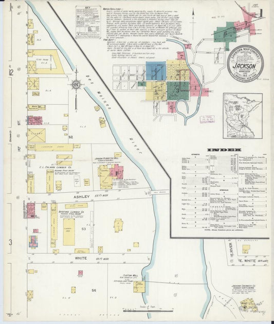 Sanborn Fire Insurance Map from Jackson, Jackson County, Minnesota. (1913) – Map View