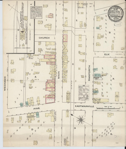 Sanborn Fire Insurance Map from Coopersville, Ottawa County, Michigan (1883), Sheet #0001 - Historic Sanborn Fire Insurance Map Print, vintage old map wall art, antique decor, genealogy gift, Michigan Michigan map