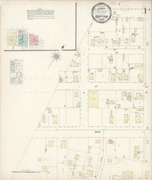 Sanborn Fire Insurance Map from Wheatland, Yuba County, California (1899), Sheet #0001 - Complete Map Set gallery image, historic Sanborn map, vintage wall art, California California