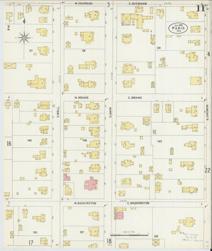 Sanborn Fire Insurance Map from Paris, Lamar County, Texas (1902), Sheet #0011 - Historic Sanborn Fire Insurance Map Print, vintage old map wall art, antique decor, genealogy gift, Texas Texas map