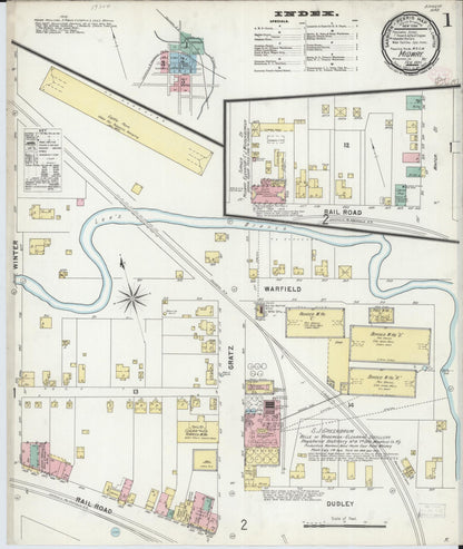 Sanborn Fire Insurance Map from Midway, Woodford County, Kentucky (1897), Sheet #0001 - Complete Map Set gallery image, historic Sanborn map, vintage wall art, Kentucky Kentucky
