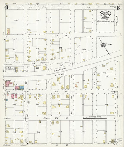 Sanborn Fire Insurance Map from Mcrae, Telfair County, Georgia (1924), Sheet #0008 - Complete Map Set gallery image, historic Sanborn map, vintage wall art, Georgia Georgia