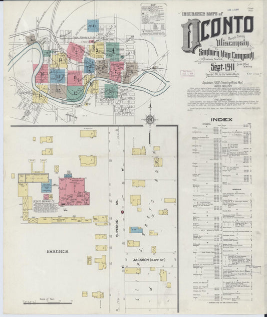 Oconto, Oconto County, Wisconsin (1911) – Sanborn Fire Insurance Map – Map View