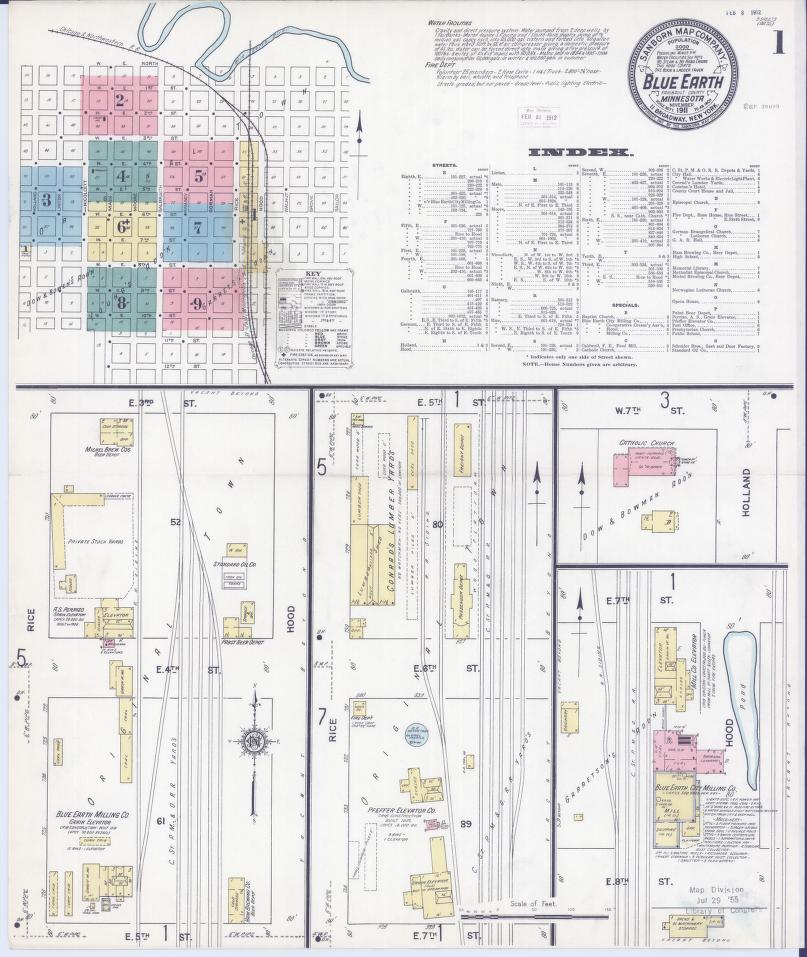 Sanborn Fire Insurance Map from Blue Earth, Faribault County, Minnesota. (1911) – Map View