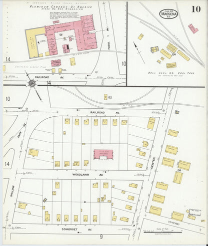 Sanborn Fire Insurance Map from Massena, St. Lawrence County, New York (1918), Sheet #0010 - Complete Map Set gallery image, historic Sanborn map, vintage wall art, New York New York