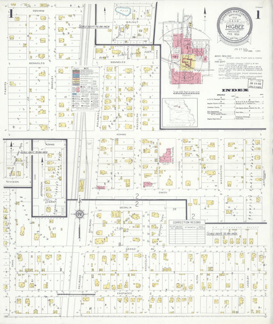 Sanborn Fire Insurance Map from Higbee, Randolph County, Missouri. (1933) – Historic Sanborn Fire Insurance Map Print