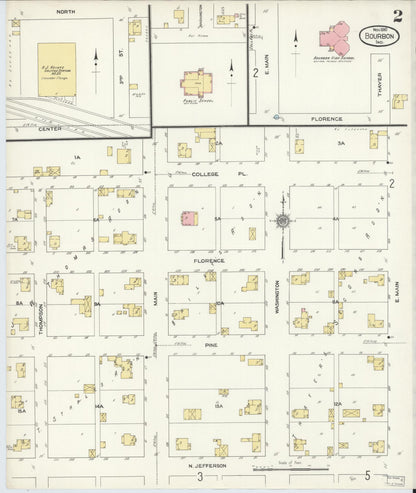 Sanborn Fire Insurance Map from Bourbon, Marshall County, Indiana (1910), Sheet #0002 - Complete Map Set gallery image, historic Sanborn map, vintage wall art, Indiana Indiana