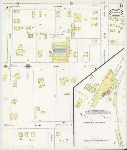 Sanborn Fire Insurance Map from Ballston Spa, Saratoga County, New York (1911), Sheet #0017 - Complete Map Set gallery image, historic Sanborn map, vintage wall art, New York New York
