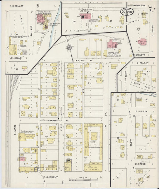 Sanborn Fire Insurance Map from De Soto, Jefferson County, Missouri (1915), Sheet #0007 - Historic Sanborn Fire Insurance Map Print, vintage old map wall art, antique decor, genealogy gift, Missouri Missouri map