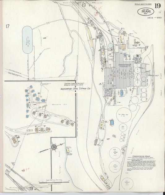 Sanborn Fire Insurance Map from Miami, Gila County, Arizona (1948), Sheet #0019 - Historic Sanborn Fire Insurance Map Print, vintage old map wall art, antique decor, genealogy gift, Arizona Arizona map