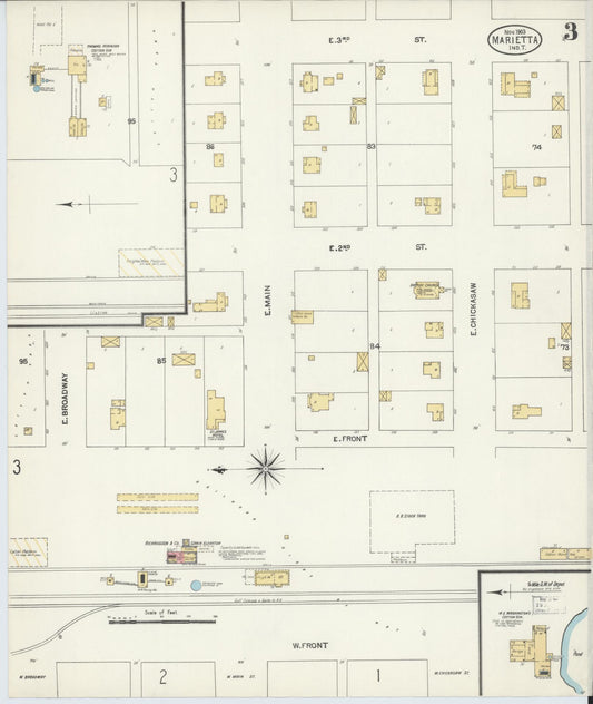 Sanborn Fire Insurance Map from Marietta, Love County, Oklahoma (1903), Sheet #0003 - Historic Sanborn Fire Insurance Map Print, vintage old map wall art, antique decor, genealogy gift, Oklahoma Oklahoma map