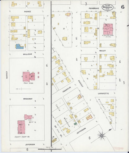 Sanborn Fire Insurance Map from Wabasha, Wabasha County, Minnesota (1902), Sheet #0006 - Historic Sanborn Fire Insurance Map Print, vintage old map wall art, antique decor, genealogy gift, Minnesota Minnesota map