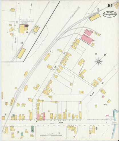 Sanborn Fire Insurance Map from Stroudsburg, Monroe County, Pennsylvania (1905), Sheet #0010 - Historic Sanborn Fire Insurance Map Print, vintage old map wall art, antique decor, genealogy gift, Pennsylvania Pennsylvania map