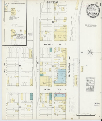 Sanborn Fire Insurance Map from Flatonia, Fayette County, Texas (1891), Sheet #0001 - Complete Map Set gallery image, historic Sanborn map, vintage wall art, Texas Texas