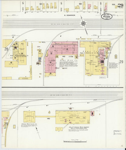 Sanborn Fire Insurance Map from Rome, Oneida County, New York (1909), Sheet #0029 - Historic Sanborn Fire Insurance Map Print, vintage old map wall art, antique decor, genealogy gift, New York New York map