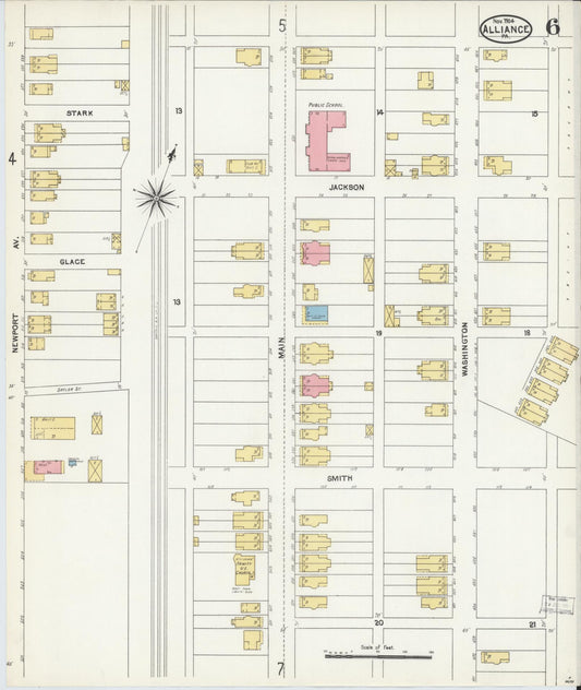 Sanborn Fire Insurance Map from Alliance, Northampton County, Pennsylvania (1904), Sheet #0006 - Historic Sanborn Fire Insurance Map Print, vintage old map wall art, antique decor, genealogy gift, Pennsylvania Pennsylvania map