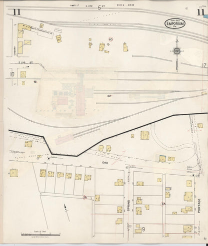 Sanborn Fire Insurance Map from Emporium, Cameron County, Pennsylvania (1938), Sheet #0011 - Complete Map Set gallery image, historic Sanborn map, vintage wall art, Pennsylvania Pennsylvania
