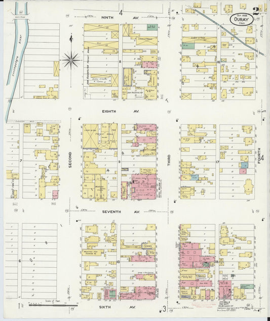Sanborn Fire Insurance Map from Ouray, Ouray County, Colorado (1908), Sheet #0002 - Historic Sanborn Fire Insurance Map Print, vintage old map wall art, antique decor, genealogy gift, Colorado Colorado map