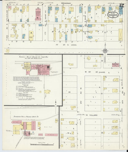 Sanborn Fire Insurance Map from Dickinson, Stark County, North Dakota (1913), Sheet #0012 - Complete Map Set gallery image, historic Sanborn map, vintage wall art, North Dakota North Dakota