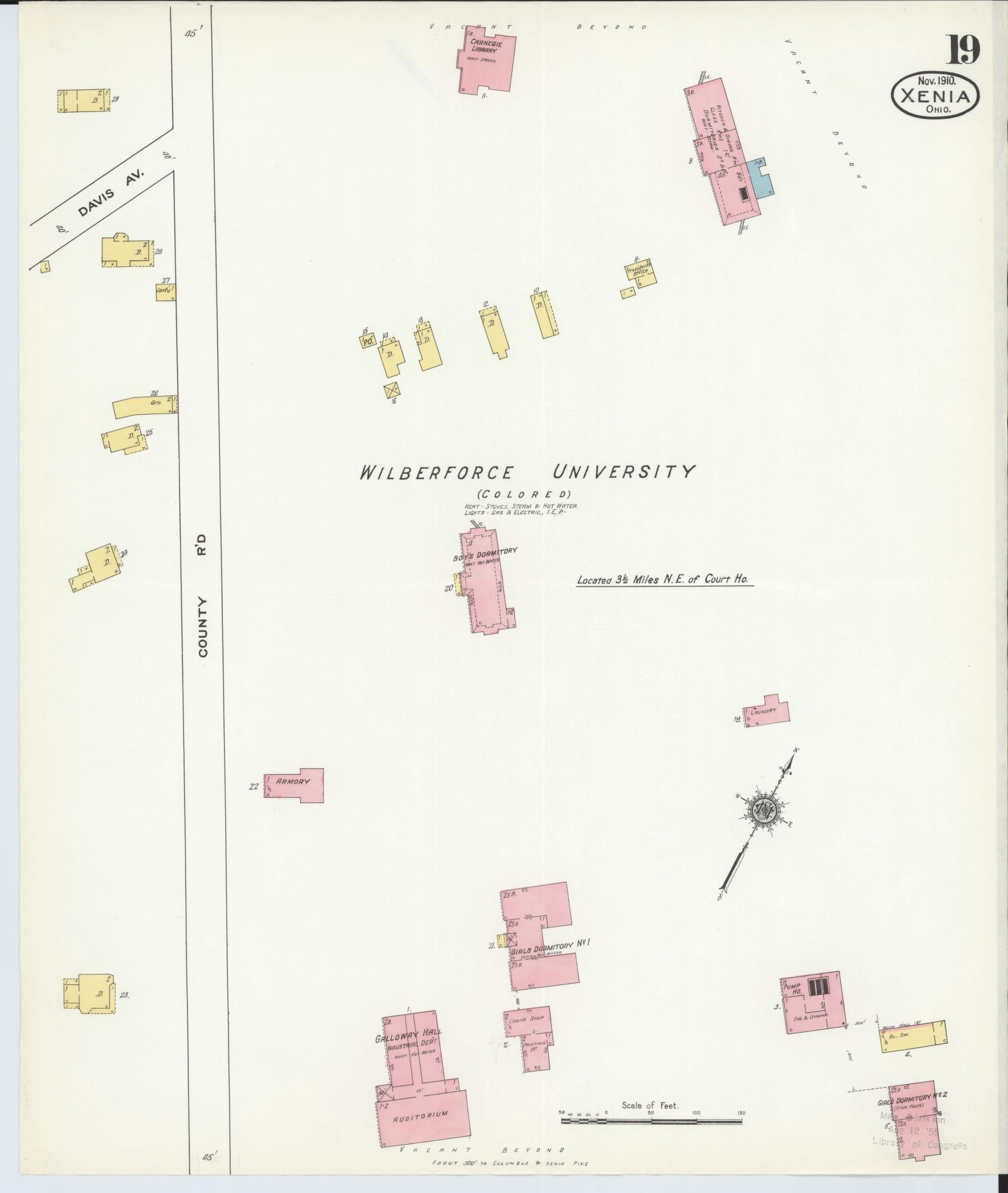 Sanborn Fire Insurance Map from Xenia, Greene County, Ohio (1910), Sheet #0019 - Complete Map Set gallery image, historic Sanborn map, vintage wall art, Ohio Ohio