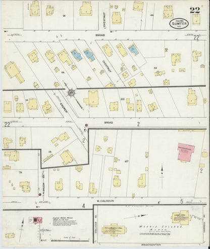 Sanborn Fire Insurance Map from Sumter, Sumter County, South Carolina (1912), Sheet #0022 - Complete Map Set gallery image, historic Sanborn map, vintage wall art, South Carolina South Carolina
