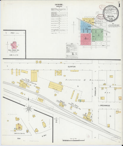 Sanborn Fire Insurance Map from Toulon, Stark County, Illinois (1899), Sheet #0001 - Complete Map Set gallery image, historic Sanborn map, vintage wall art, Illinois Illinois