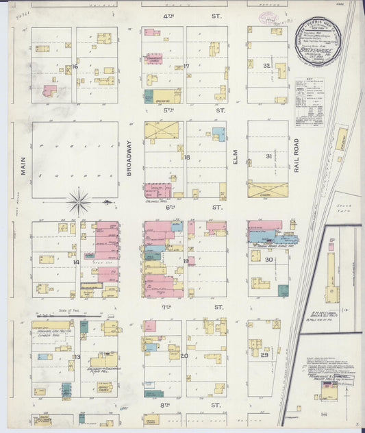 Sanborn Fire Insurance Map from Breckenridge, Caldwell County, Missouri (1893), Sheet #0001 - Historic Sanborn Fire Insurance Map Print, vintage old map wall art, antique decor, genealogy gift, Missouri Missouri map