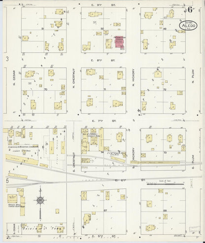 Sanborn Fire Insurance Map from Aledo, Mercer County, Illinois (1913), Sheet #0006 - Complete Map Set gallery image, historic Sanborn map, vintage wall art, Illinois Illinois