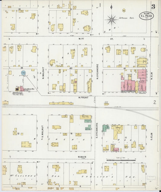 Sanborn Fire Insurance Map from El Paso, Woodford County, Illinois (1898), Sheet #0003 - Historic Sanborn Fire Insurance Map Print, vintage old map wall art, antique decor, genealogy gift, Illinois Illinois map