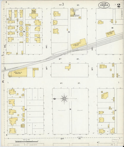Sanborn Fire Insurance Map from Cordele, Crisp County, Georgia (1903), Sheet #0002 - Complete Map Set gallery image, historic Sanborn map, vintage wall art, Georgia Georgia