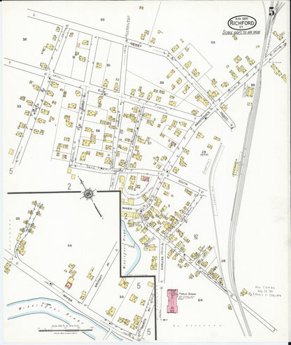 Sanborn Fire Insurance Map from Richford, Franklin County, Vermont (1920), Sheet #0005 - Complete Map Set gallery image, historic Sanborn map, vintage wall art, Vermont Vermont