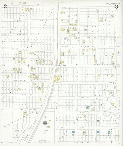 Sanborn Fire Insurance Map from Safety Harbor, Pinellas County, Florida (1933), Sheet #0003 - Complete Map Set gallery image, historic Sanborn map, vintage wall art, Florida Florida