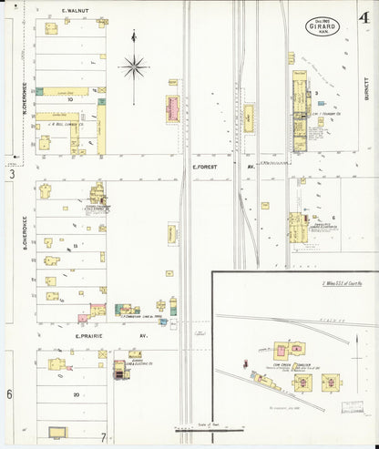 Sanborn Fire Insurance Map from Girard, Crawford County, Kansas (1902), Sheet #0004 - Complete Map Set gallery image, historic Sanborn map, vintage wall art, Kansas Kansas