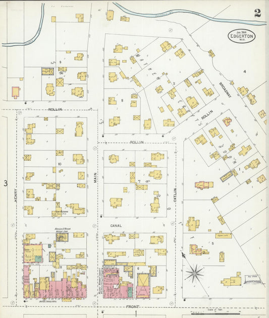 Sanborn Fire Insurance Map from Edgerton, Rock County, Wisconsin (1904), Sheet #0002 - Complete Map Set gallery image, historic Sanborn map, vintage wall art, Wisconsin Wisconsin