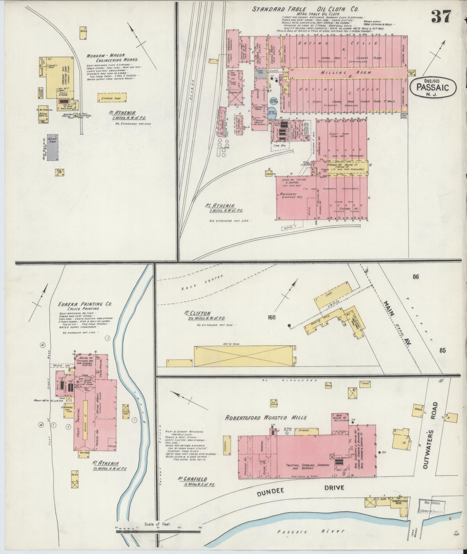 Sanborn Fire Insurance Map from Passaic, Passaic County, New Jersey (1903), Sheet #0037 - Complete Map Set gallery image, historic Sanborn map, vintage wall art, New Jersey New Jersey