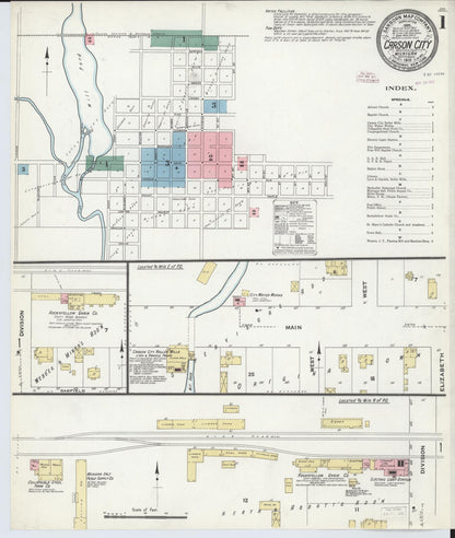 Sanborn Fire Insurance Map from Carson City, Montcalm County, Michigan (1910), Sheet #0001 - Complete Map Set gallery image, historic Sanborn map, vintage wall art, Michigan Michigan
