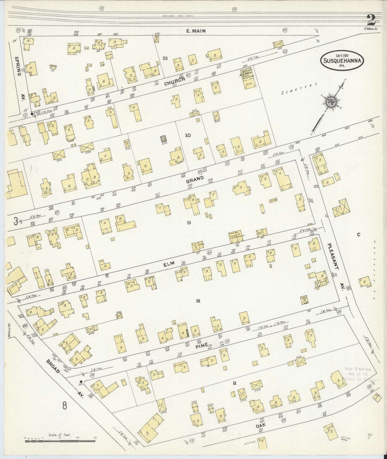 Sanborn Fire Insurance Map from Susquehanna, Susquehanna County, Pennsylvania (1911), Sheet #0002 - Complete Map Set gallery image, historic Sanborn map, vintage wall art, Pennsylvania Pennsylvania