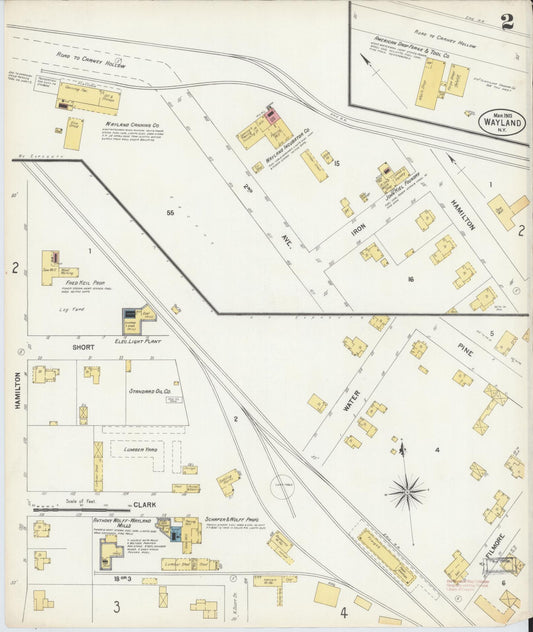 Sanborn Fire Insurance Map from Wayland, Steuben County, New York (1903), Sheet #0002 - Historic Sanborn Fire Insurance Map Print, vintage old map wall art, antique decor, genealogy gift, New York New York map