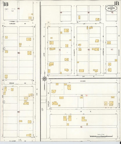 Sanborn Fire Insurance Map from Bandon, Coos County, Oregon (1931), Sheet #0018 - Complete Map Set gallery image, historic Sanborn map, vintage wall art, Oregon Oregon