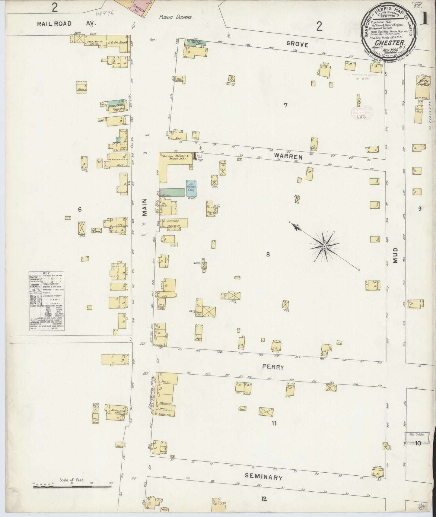 Sanborn Fire Insurance Map from Chester, Morris County, New Jersey. (1896) – Historic Sanborn Fire Insurance Map Print
