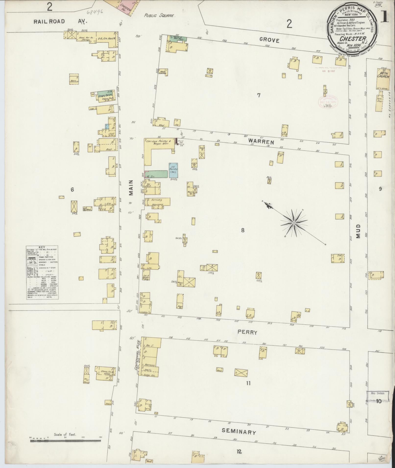 Sanborn Fire Insurance Map from Chester, Morris County, New Jersey. (1896) – Historic Sanborn Fire Insurance Map Print