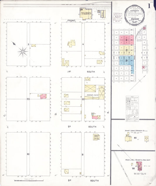 Sanborn Fire Insurance Map from Nampa, Canyon County, Idaho. (1900) – Historic Sanborn Fire Insurance Map Print