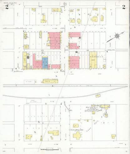 Sanborn Fire Insurance Map from Mount Calm, Hill County, Texas (1937), Sheet #0002 - Complete Map Set gallery image, historic Sanborn map, vintage wall art, Texas Texas