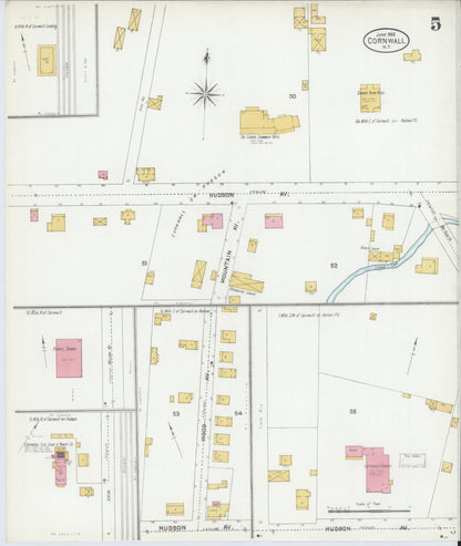 Sanborn Fire Insurance Map from Cornwall, Orange County, New York (1905), Sheet #0005 - Complete Map Set gallery image, historic Sanborn map, vintage wall art, New York New York