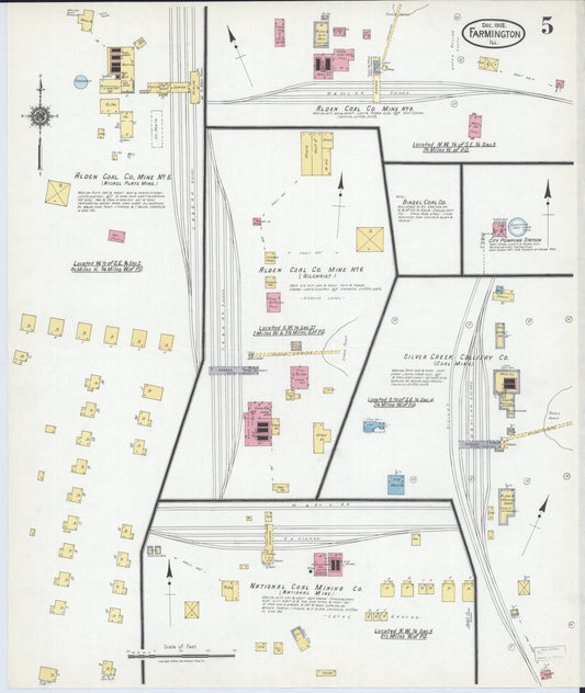 Sanborn Fire Insurance Map from Farmington, Fulton County, Illinois (1918), Sheet #0005 - Historic Sanborn Fire Insurance Map Print, vintage old map wall art, antique decor, genealogy gift, Illinois Illinois map