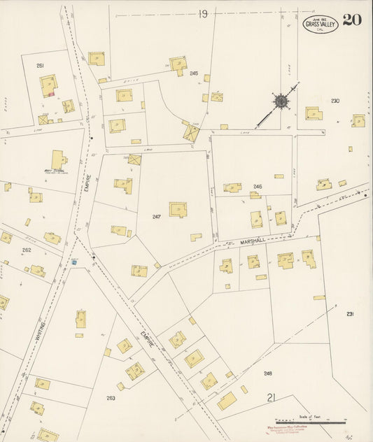 Sanborn Fire Insurance Map from Grass Valley, Nevada County, California (1912), Sheet #0020 - Historic Sanborn Fire Insurance Map Print, vintage old map wall art, antique decor, genealogy gift, Grass Valley Nevada map