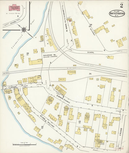 Sanborn Fire Insurance Map from North Stratford, Coos County, New Hampshire (1921), Sheet #0002 - Complete Map Set gallery image, historic Sanborn map, vintage wall art, New Hampshire New Hampshire