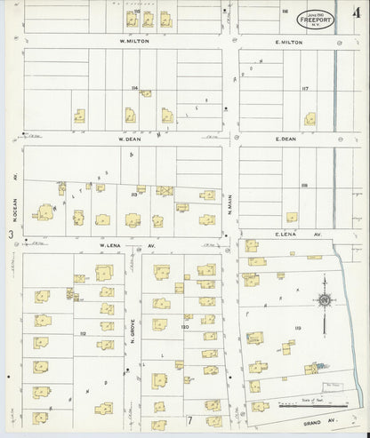 Sanborn Fire Insurance Map from Freeport, Nassau County, New York (1910), Sheet #0004 - Complete Map Set gallery image, historic Sanborn map, vintage wall art, New York New York